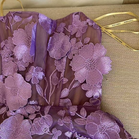 Bronx and Banco Jasmine Maraya Strapless Mini Dress XSmall Lilac Lavender Cockta - Picture 7 of 12